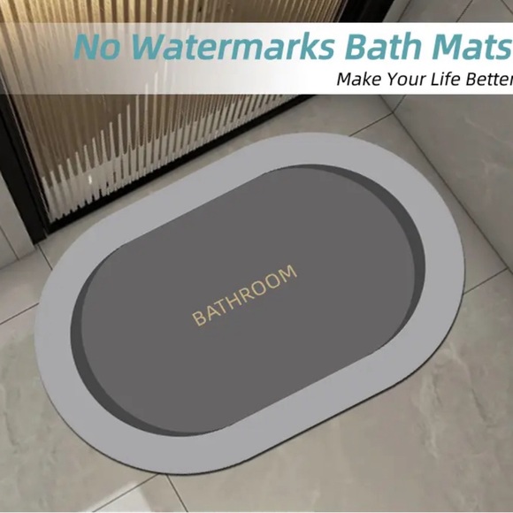 Non Slip Diatom Mud Shower Mats Super Absorbent - Picture 3 of 11